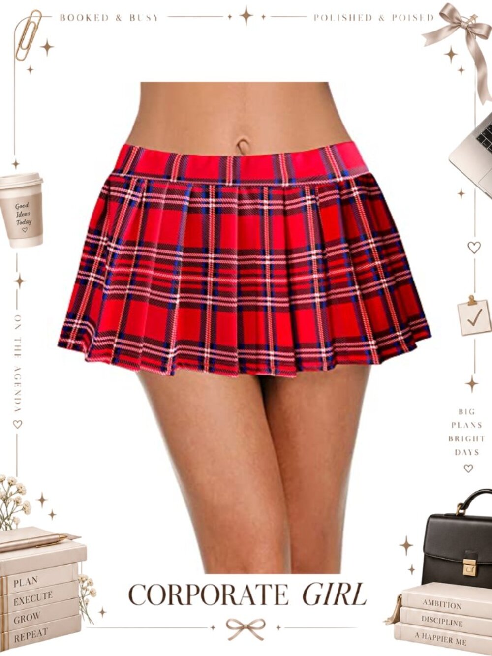Pleated Ruffle Mini Skirt Stretchy A-Line Schoolgirl Costume Outfit